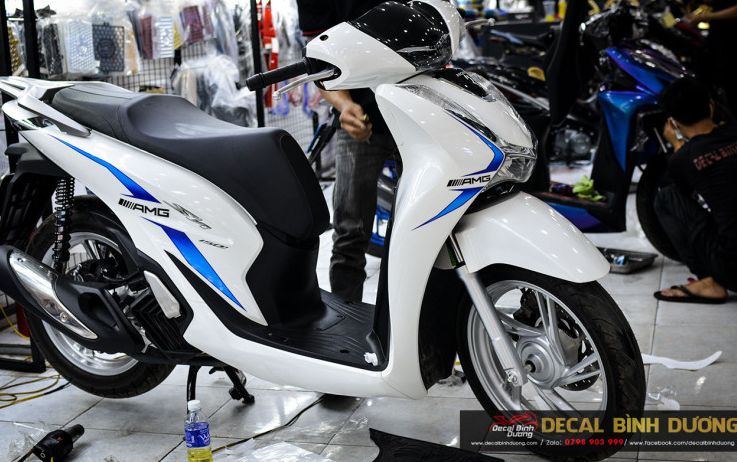 Tem rời sh amg chỉ xanh dán xe trắng