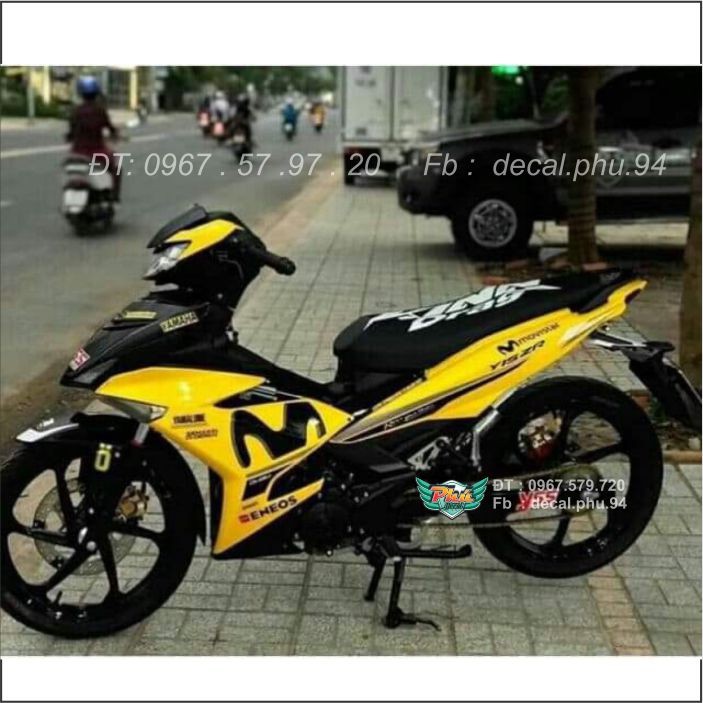 Tem rời Exciter 150 Movistar đen vàng