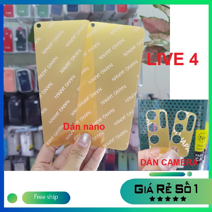 Bộ đôi Dán cường lực nano full 98% + dán cường lực bảo vệ camera cho Vsmart LIVE 4 miếng dán siêu bền