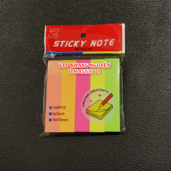 [HCM]Giấy Note  Dạ Quang 5 Màu (76x76mm)