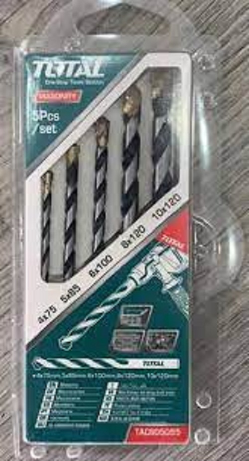 Bộ 5 mũi khoan bê tông TOTAL TACSD5055