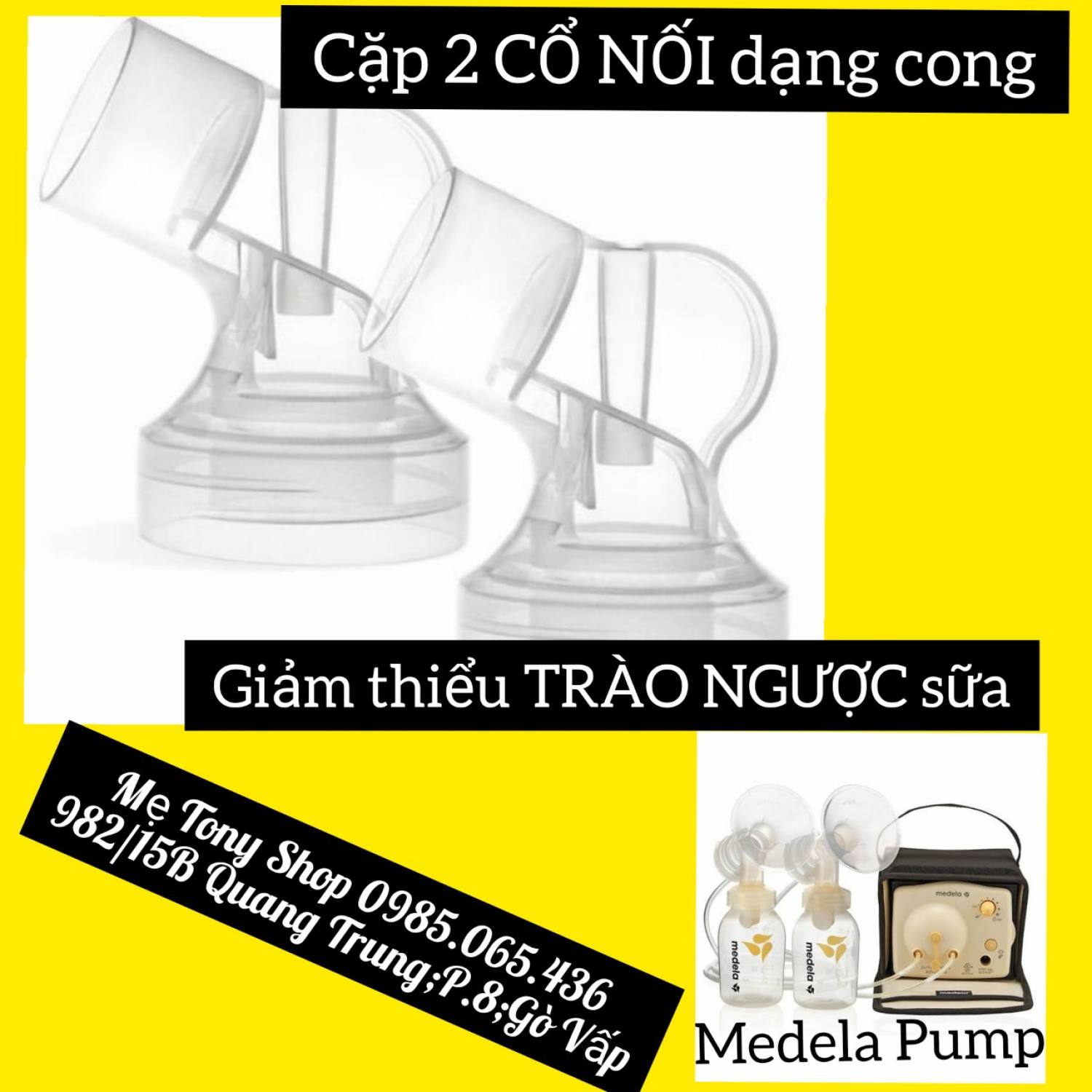 Phụ Kiện Medela Cặp 2 Cổ Nối Máy Hút Sữa Medela Pump Dạng Cong-Hiệu
