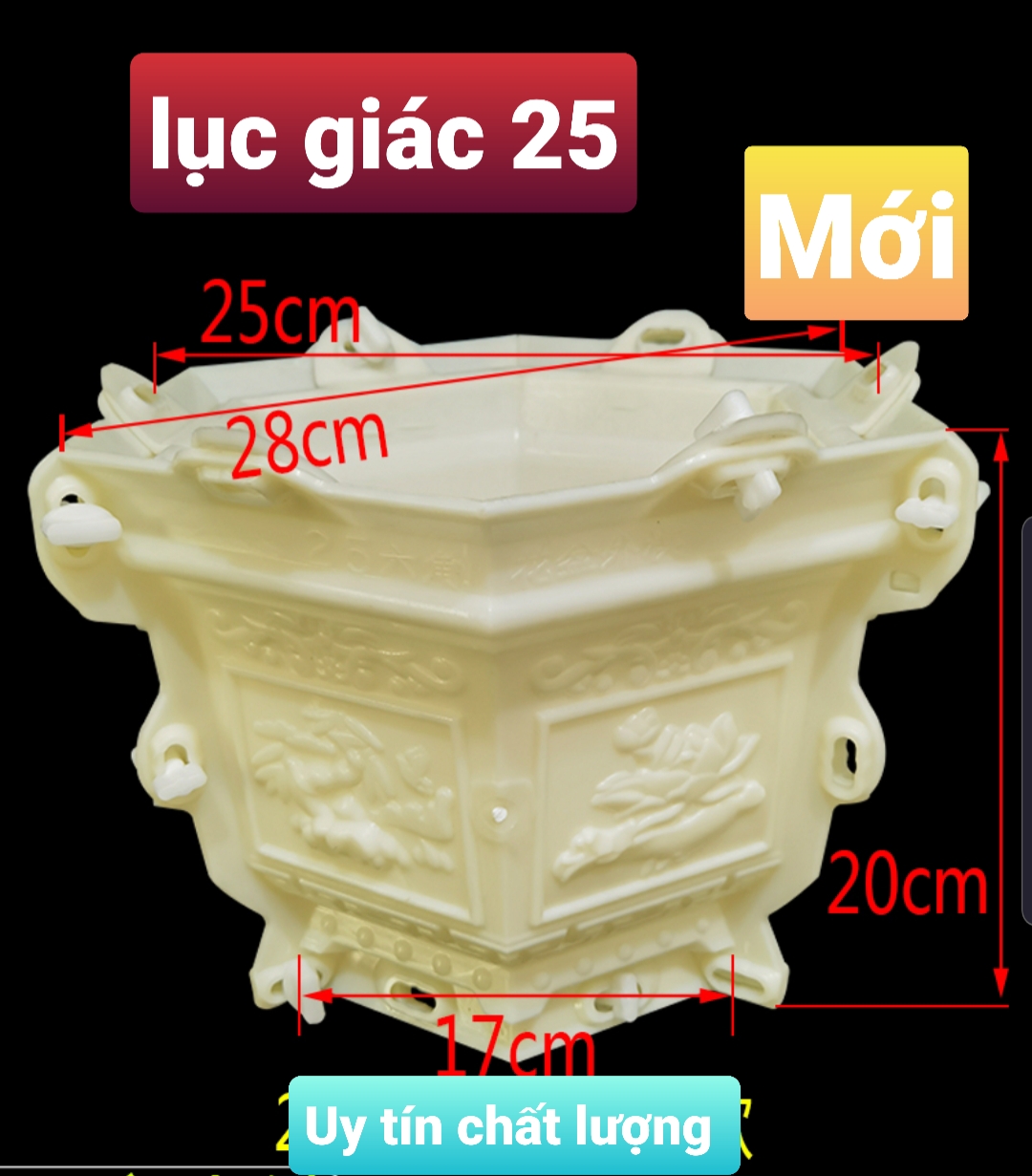 Khuôn đúc chậu cảnh lục giác 25 (khuôn chậu ABS có lòng trong)