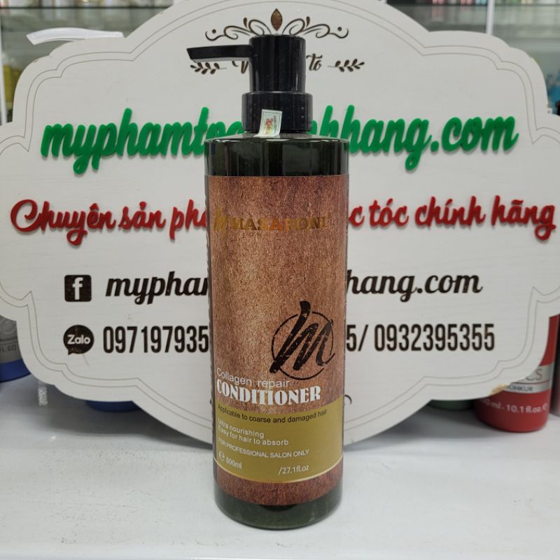 Dâù gội và xả masaroni rich biotin collagen 500ml - 800ml