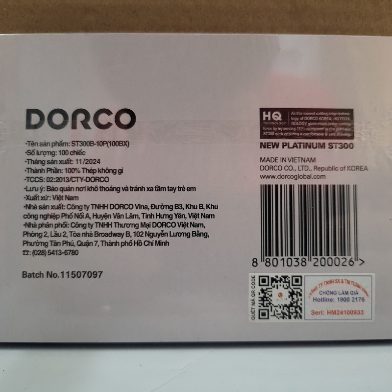 Dao Lam Dorco ST300 - Vỉ 100 lưỡi