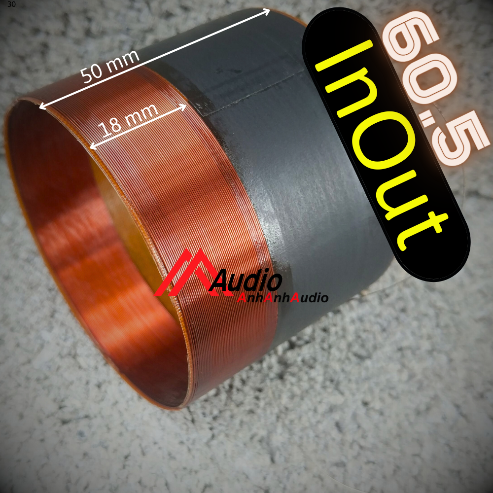 Coil loa bass 63.5 - 65.5 - 60.5 - 61 - 62 - 63 - 64 in out quấn 1 lớp trong 1 lớp ngoài