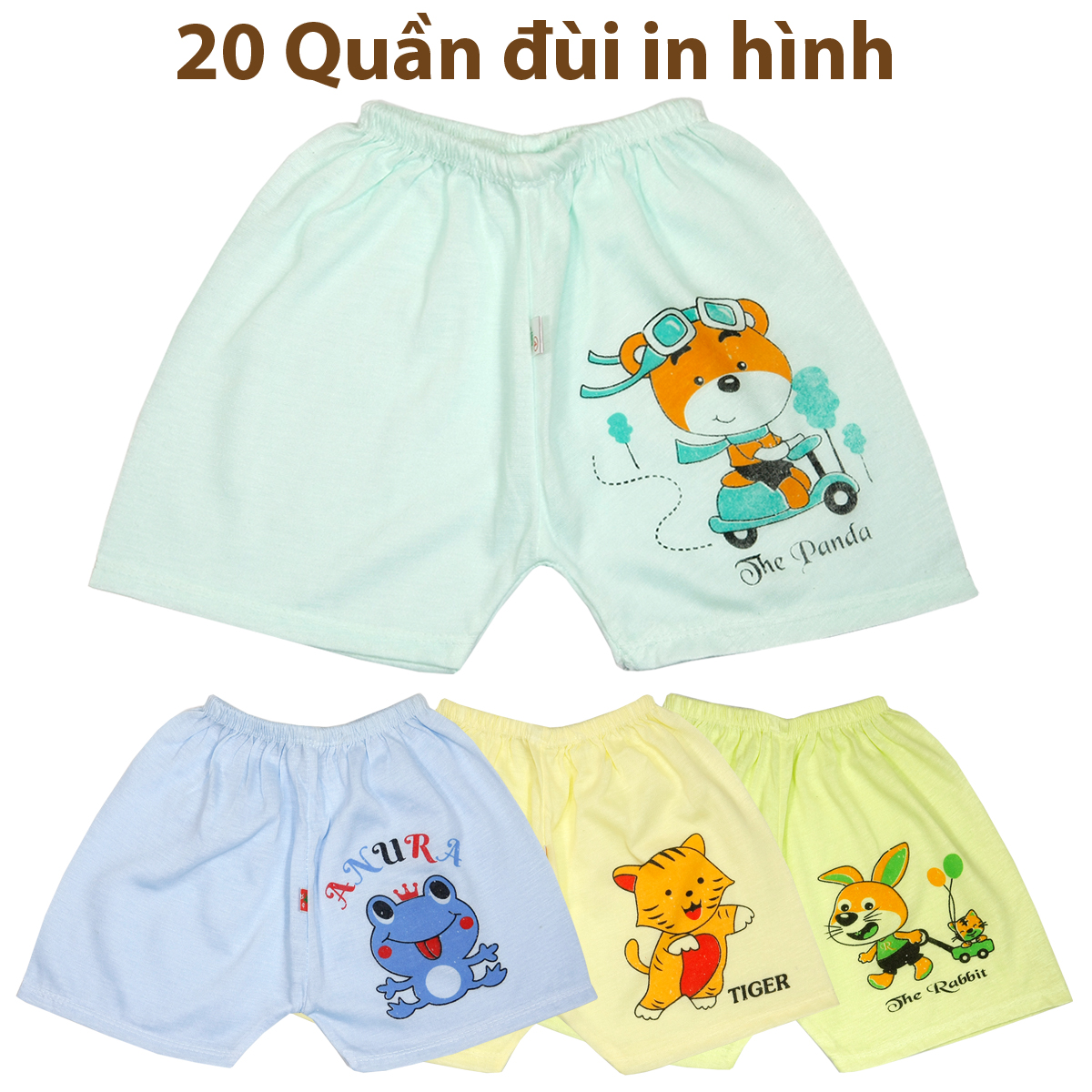 Set gồm 20 quần đùi chục mỏng, nhiều màu, thoáng mát cho bé 3-12kg- qđ - tk0250  / quần chục cho bé / quần đùi chục cho bé trai / quần chục / quần đùi chục cho bé gái / quần đùi
