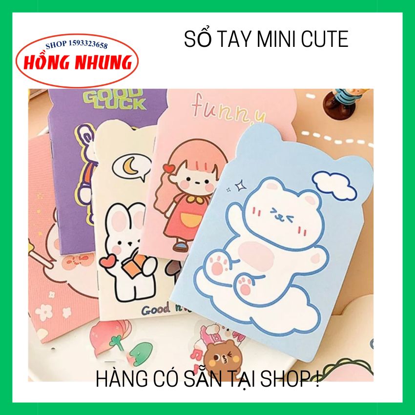 Sổ tay mini gấu, mèo, hoa cute dễ thương.