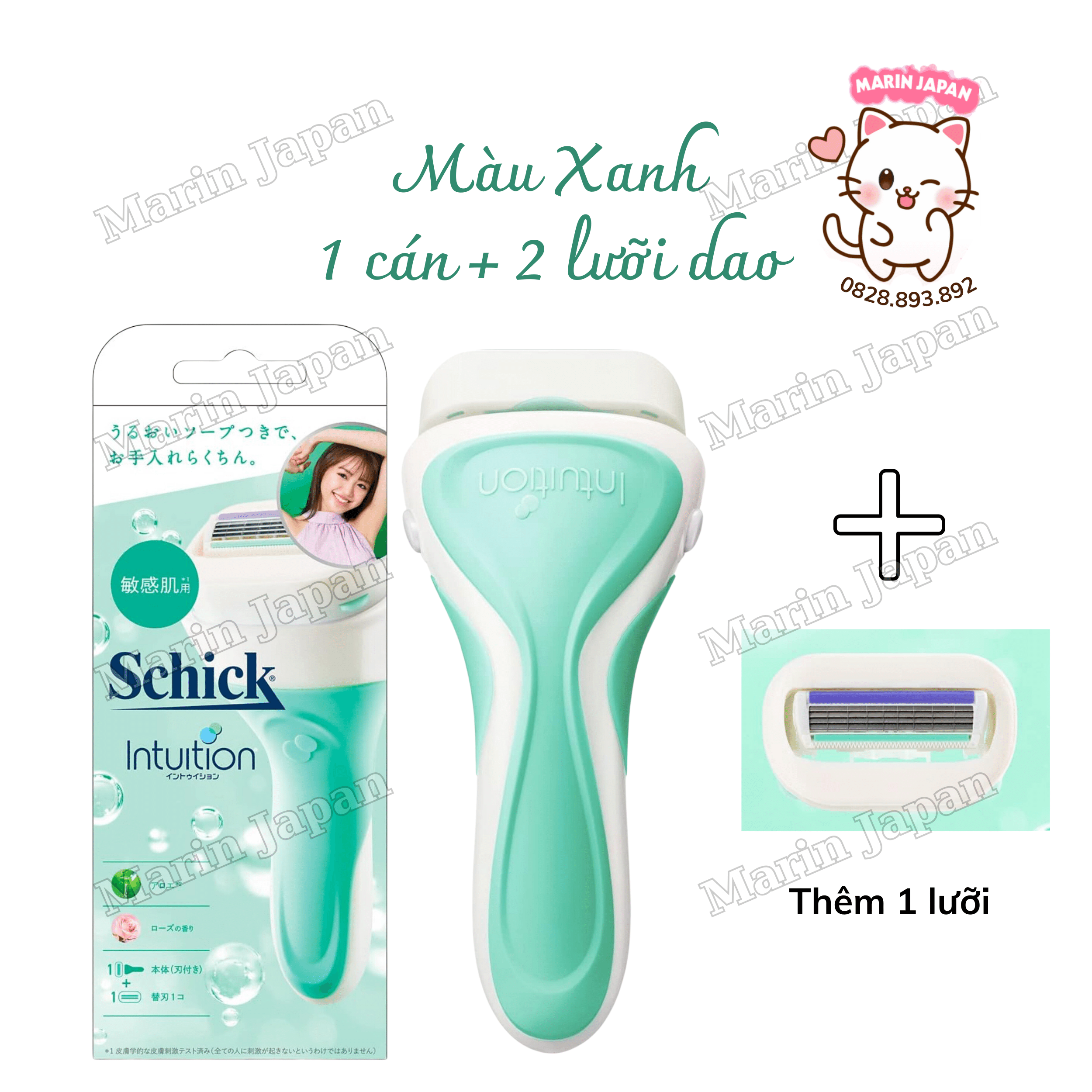Dao cạo lông body lông chân, tay, nách - schick intuition cao cấp nhật bản