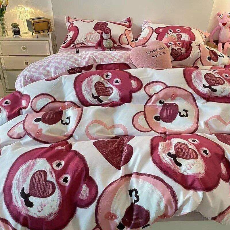 Bộ ga gối vỏ chăn 5 món poly cotton mẫu Robot Đen