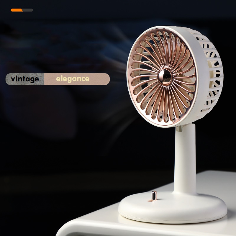 Quạt sạc mini để bàn cầm tay Vintage
