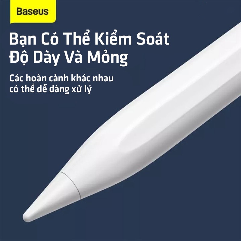 Bút cảm ứng Baseus Smooth Writing Capacitive Stylus dùng cho iPad Pro/ Smartphone/ Tablet Android (Active + Passive Version, Magnetic Adsorption, Tilt & Strength sensitive)