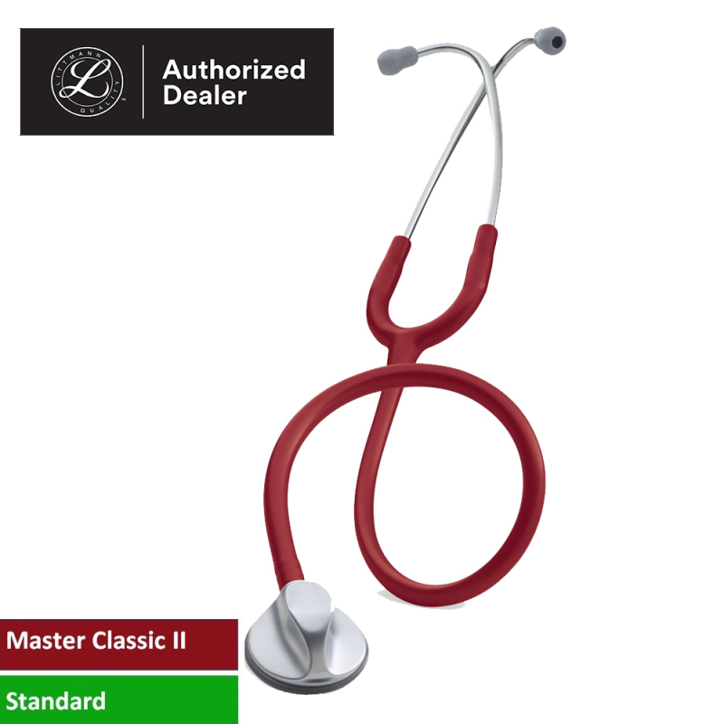 Ống Nghe 3M™ Littmann® Master Classic II™, 2146, Mặt Nghe Có Lớp Phủ Tiêu Chuẩn, Dây Nghe Màu Đỏ Tía, 27 inch