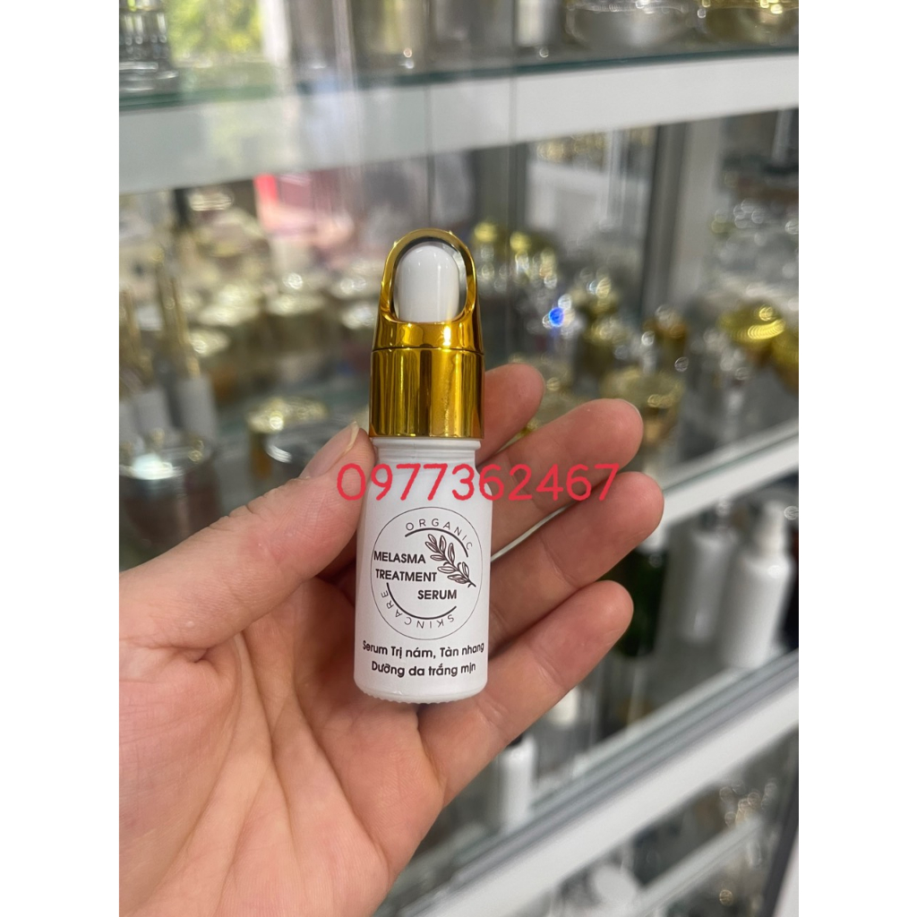 Chai thủy tinh đựng serum, chai 10ml sơn trắng in melasma treatment serum