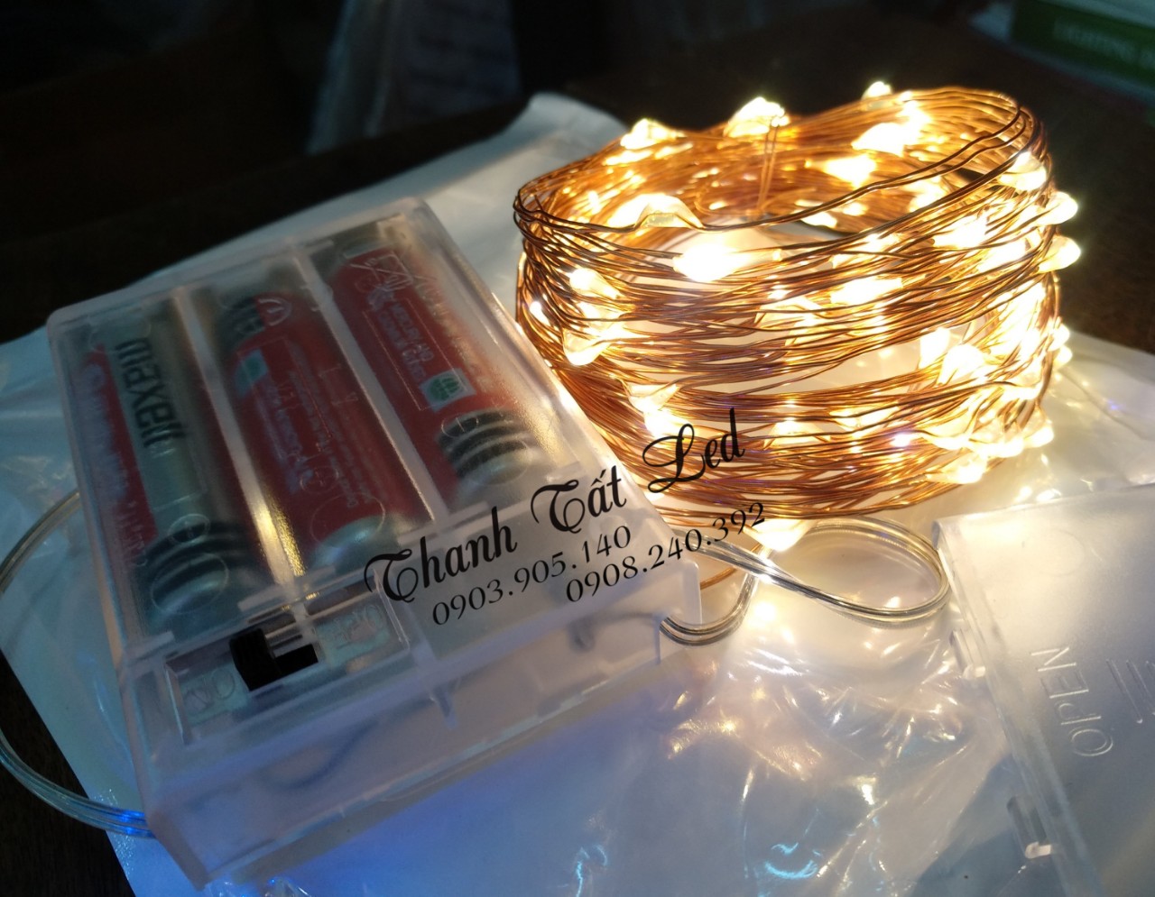 Dây đèn đom đóm kẻm Pin AA 10M ( fairy light )