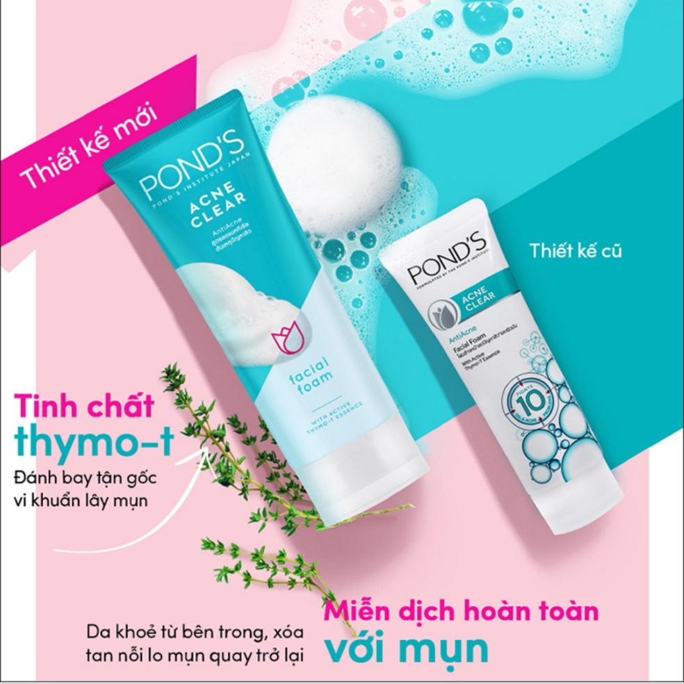 [HCM]Sữa rửa mặt ngừa mụn Ponds ACNE CLEAR 100g