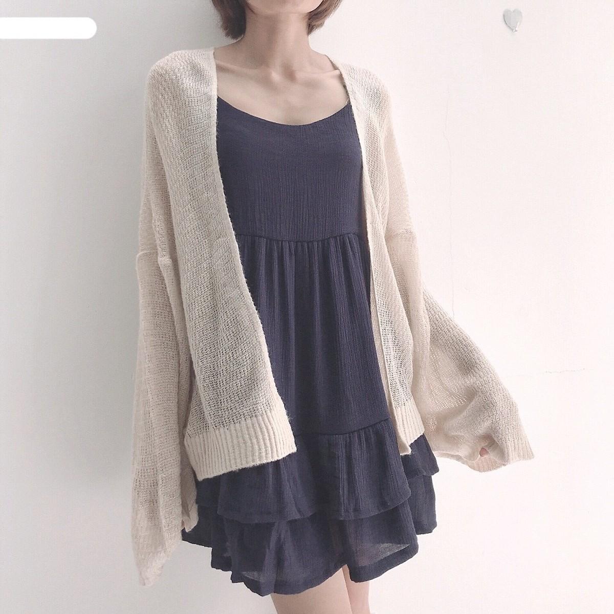 [HCM]Áo Khoác Cardigan Len Dệt Mỏng