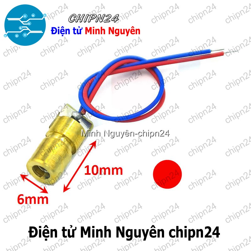 [1 cái] (F13.7) Đầu phát Laser Mini 5V 6mm (Sáng Đỏ Hội Tụ) (Laze) - HH005891