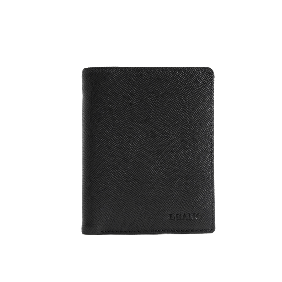 High quality Leano genuine saffiano leather men's wallet, durable luxury men's leather wallet horizontal, vertical shape