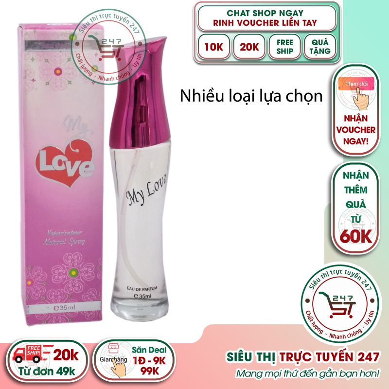 Nước hoa nữ My Love mùi ngọt ngào chai 35ml màu hồng đậmSiêu thị trực tuyến 247
