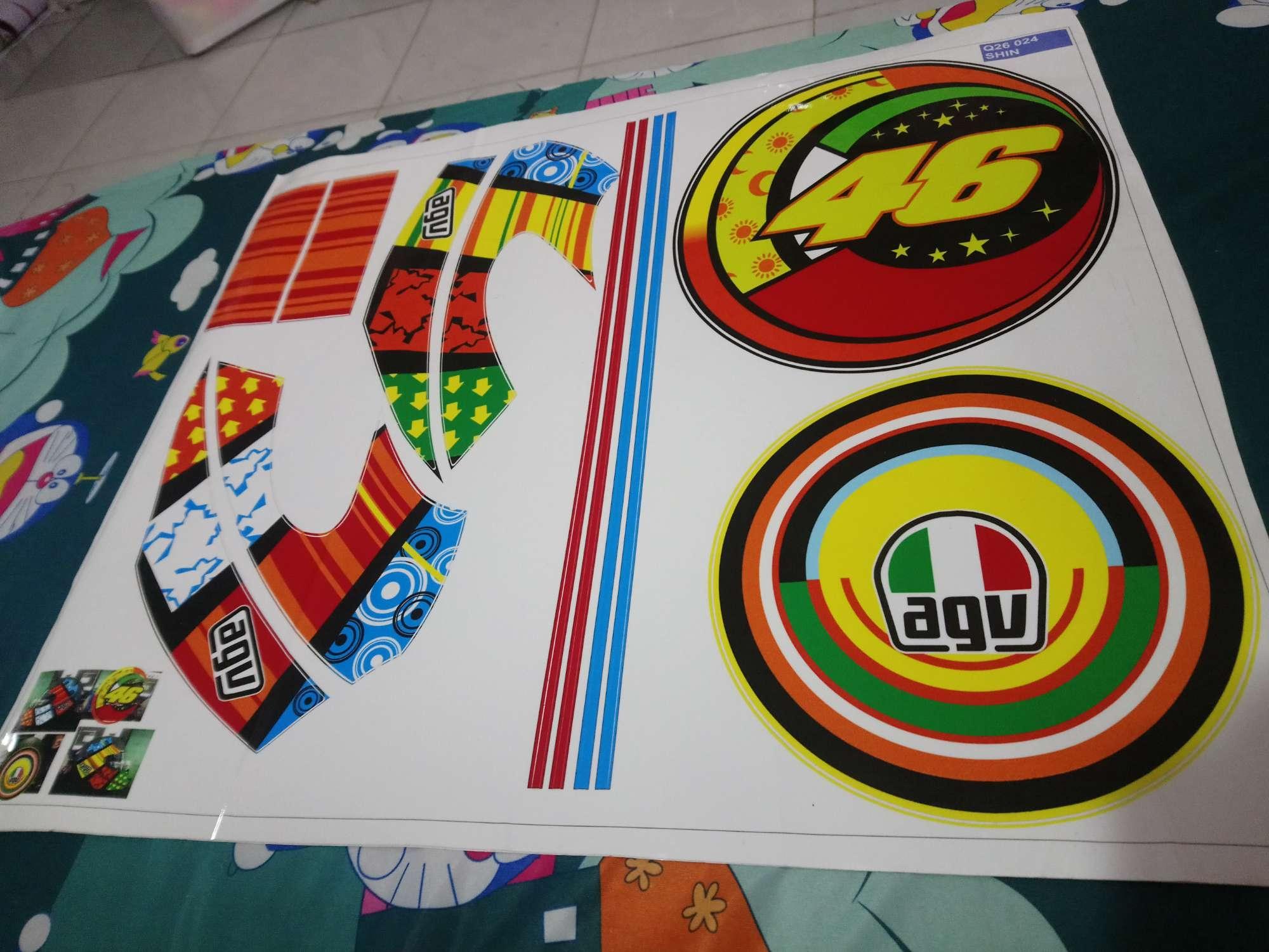 Tem dán nón full face 46 agv
