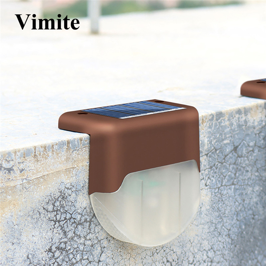 Vimite Solar garden lights outdoor waterproof automatic sensor fence street lights Soalr Wall lamp for House Trence patio pathway yard landscape