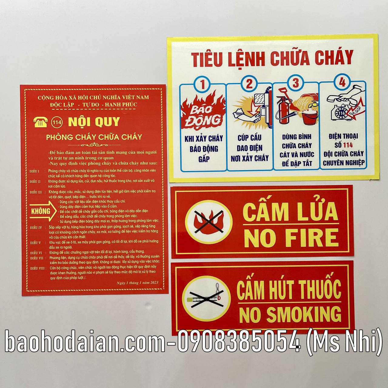 Bộ Nội Quy Tiêu Lệnh Phòng Cháy Chữa Cháy 4 Tấm