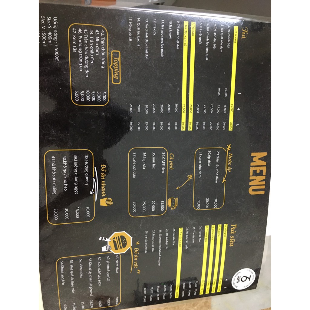 In Menu Giá Rẻ Ép Plastice Theo Yêu Cầu