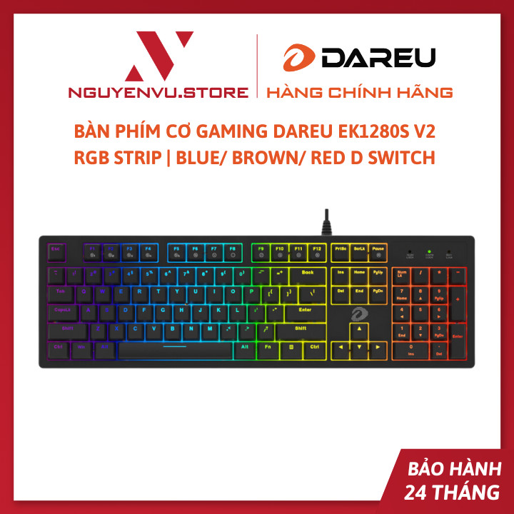 Dareu ek1280s v2 Gaming mechanical keyboard | 104key | RGB strip | blue/brown/red D switch-authentic