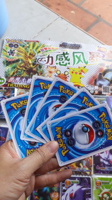 THẺ BÀI POKEMON - Vỉ 5 thẻ bài pokemon lụa (nhựa dẻo)