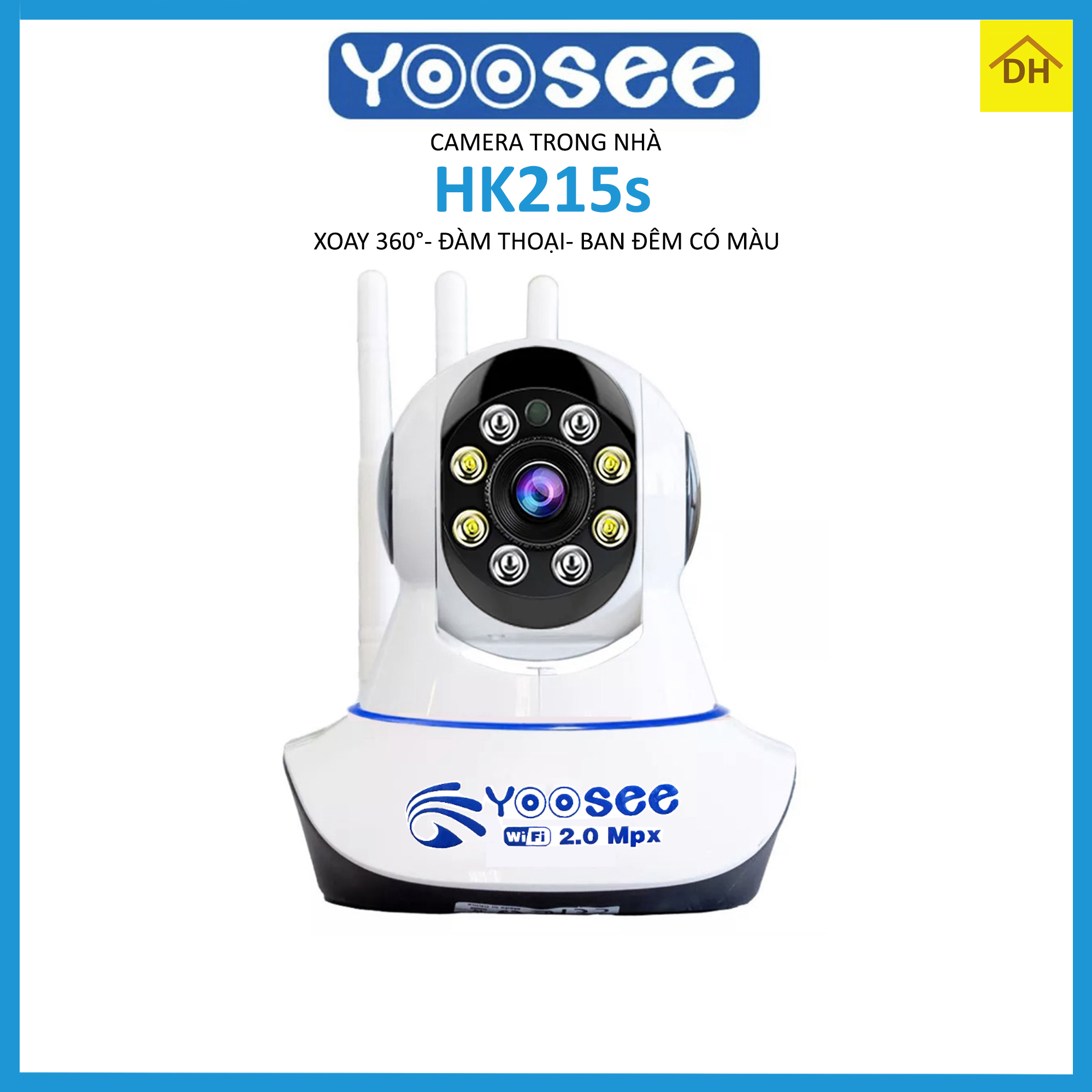 Camera YooSee 3 AnTen Full HD 2.0Mpx 1080p Xoay 360 độ- BAN ĐÊM CÓ MÀU