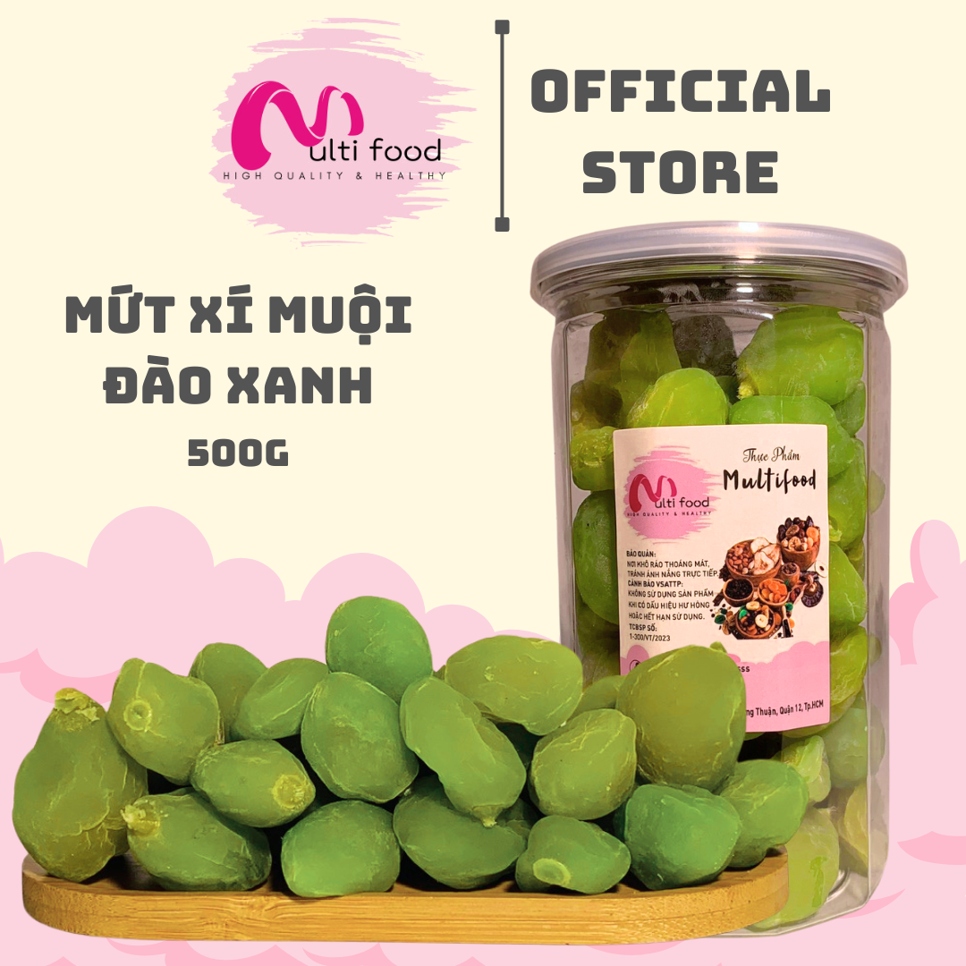 500g mứt xí muội đào xanh multifood