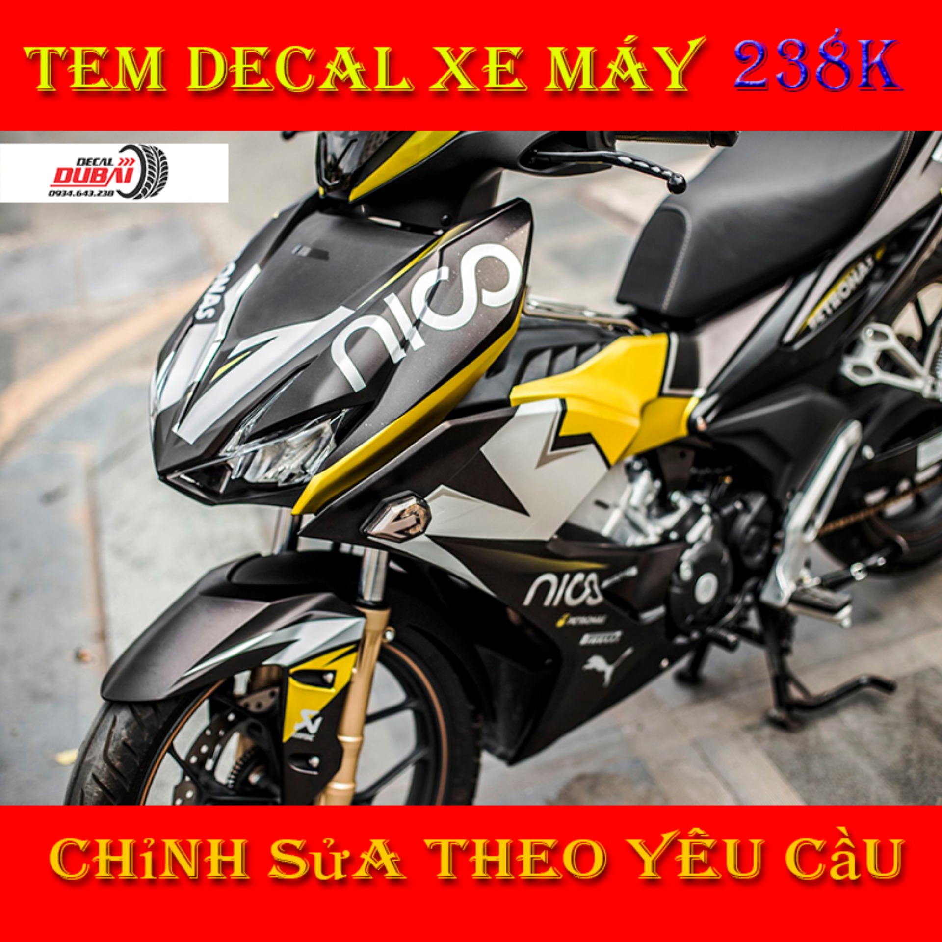Tem Trùm Winner X Vàng Đen Petronas