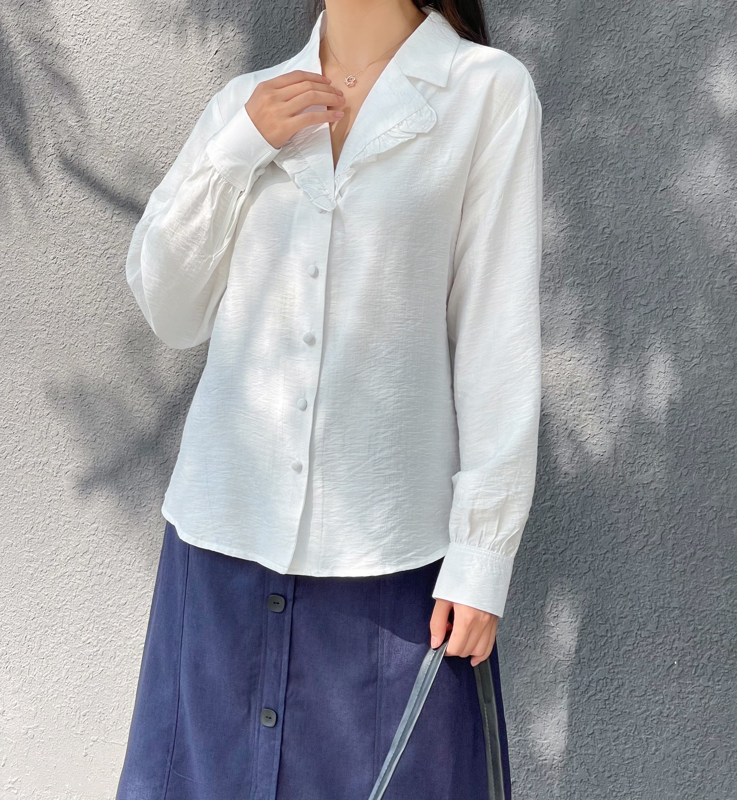 Chân Váy Đính Nút Dài - Xanh Đen [CV016 - Senbe Clothing]