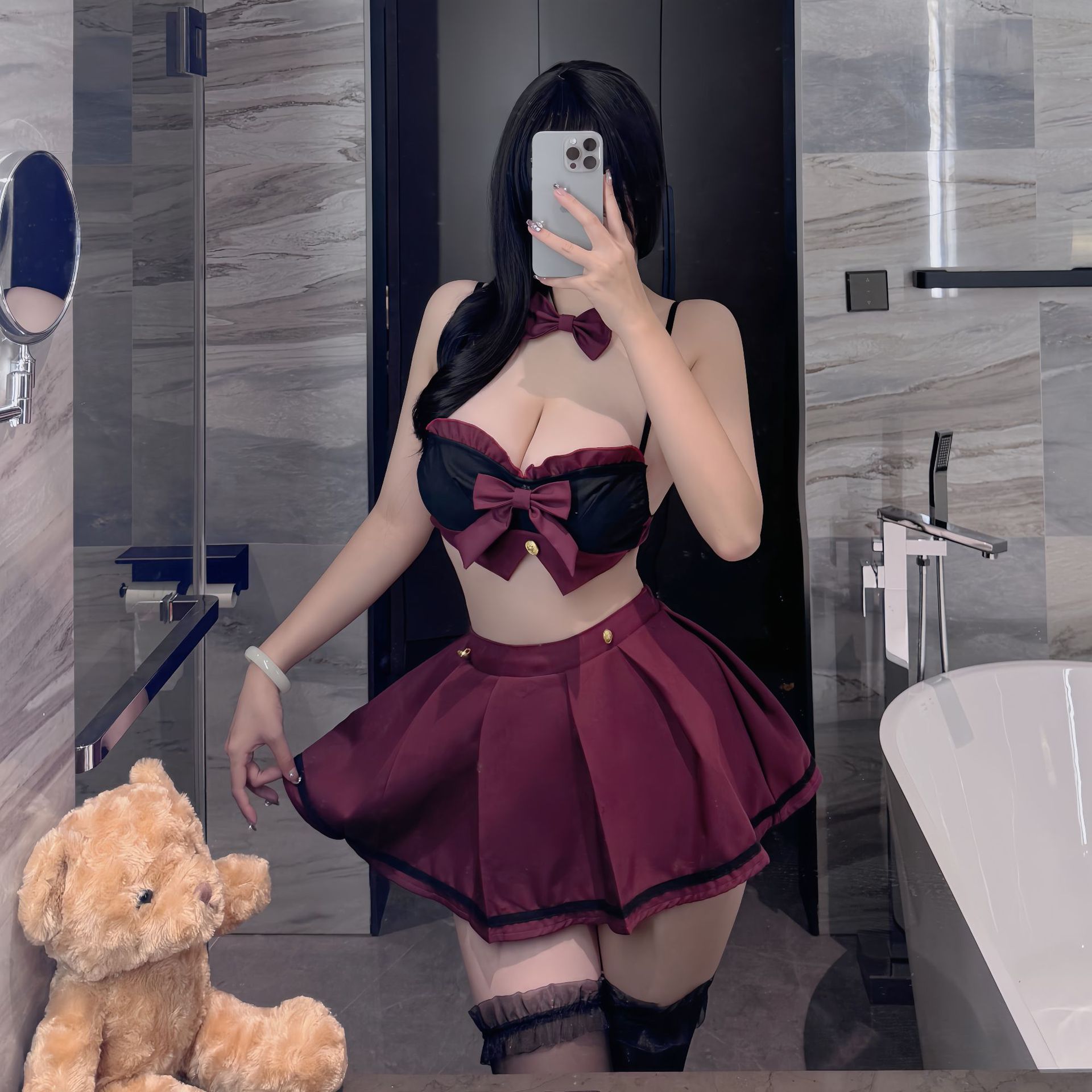 Váy ngủ 2 mảnh đồ cosplay cô gái gợi cảm