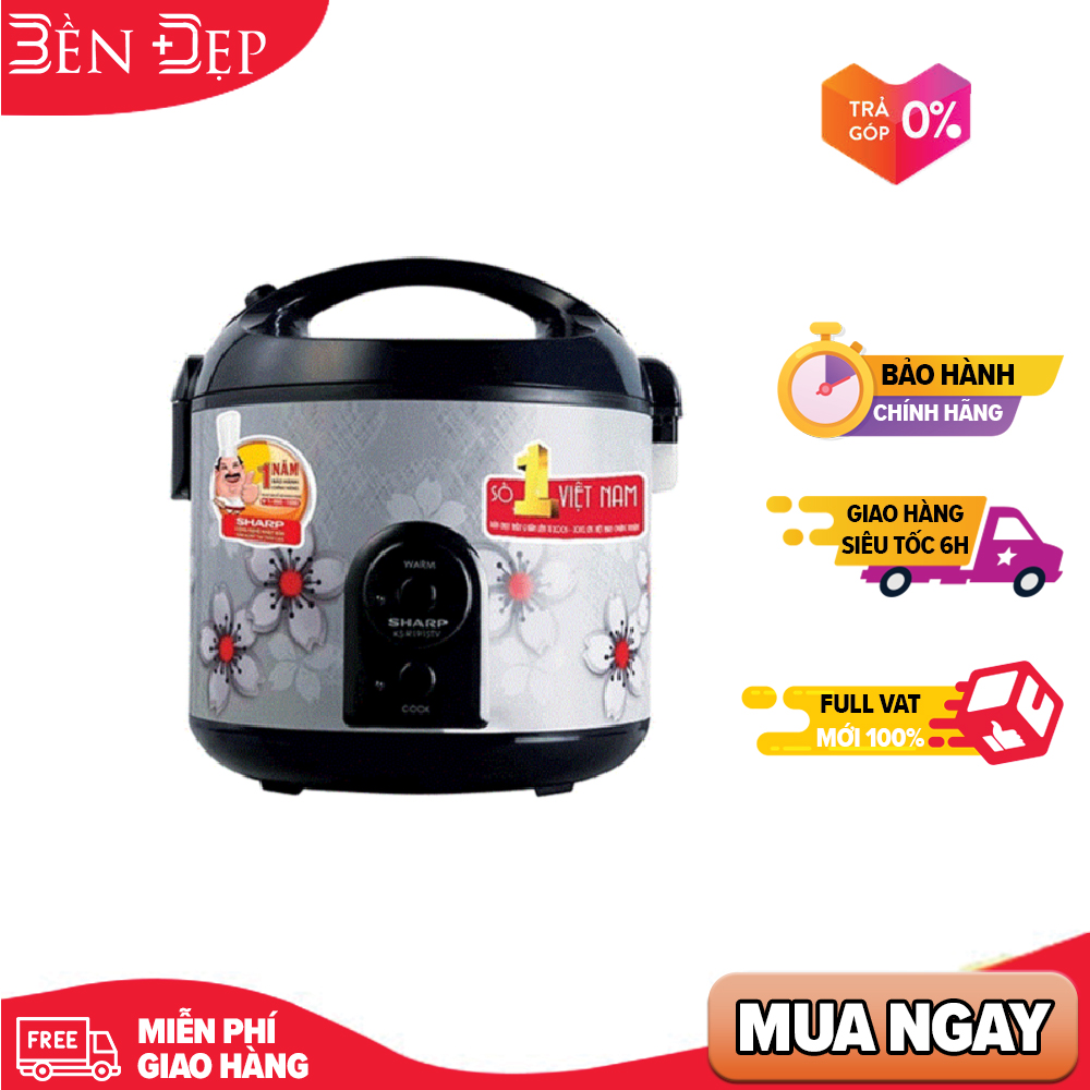 Nồi cơm nắp gài Sharp KS-NR191STV 1.8 lít (Giá áp dụng giao tại HN, HCM& các tỉnh liên hệ shop)