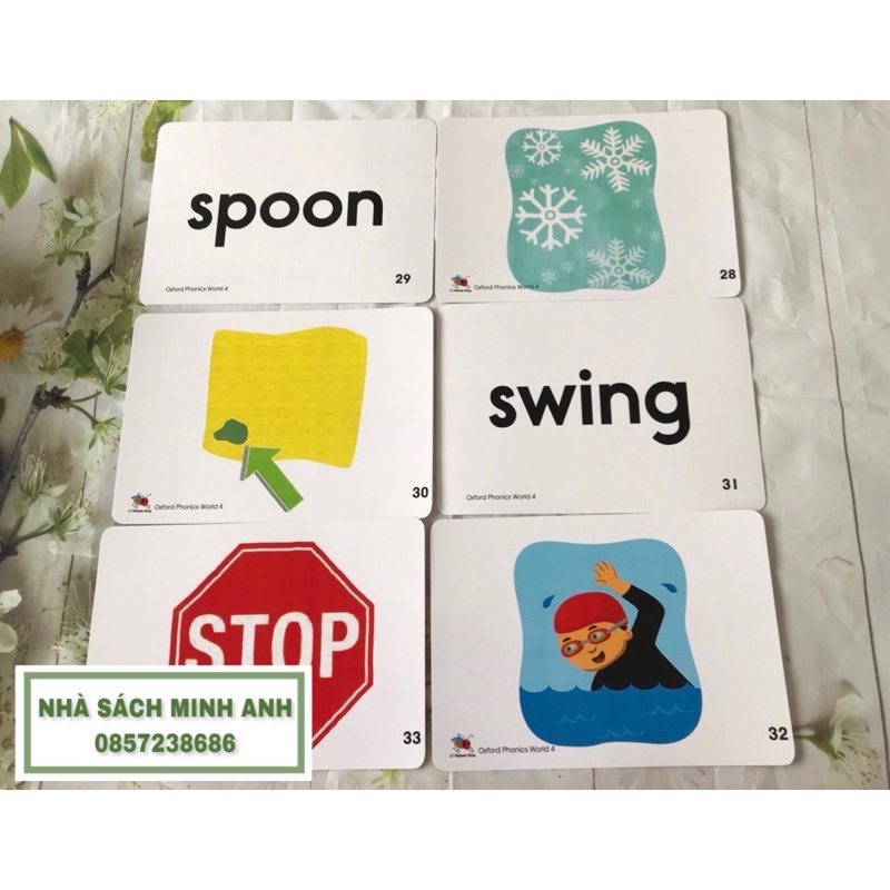 Flashcard OXFORD PHONICS WORLD 4-96 thẻ (khổ A5-cán bóng/ép plastic)