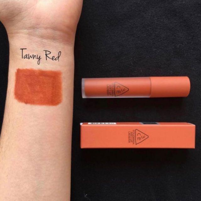 Son kem lì 3CE Soft Lip Lacquer #Tawny Red (Cam đất) CAM KẾT CHUẨN AUTH