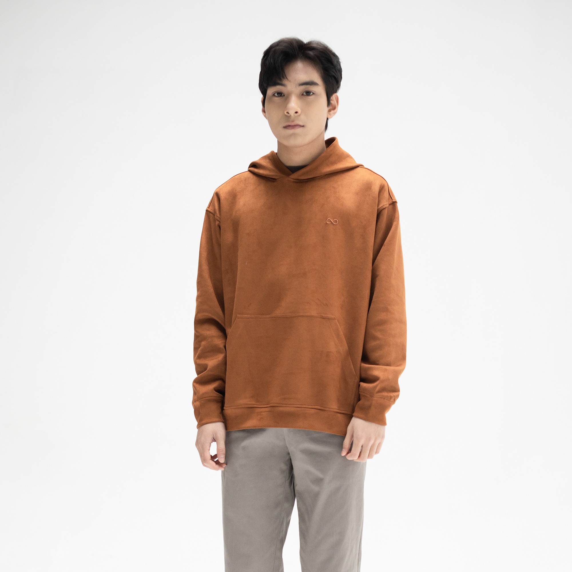 Áo hoodie basic da lộn LOOK SUEDUE HOODIE