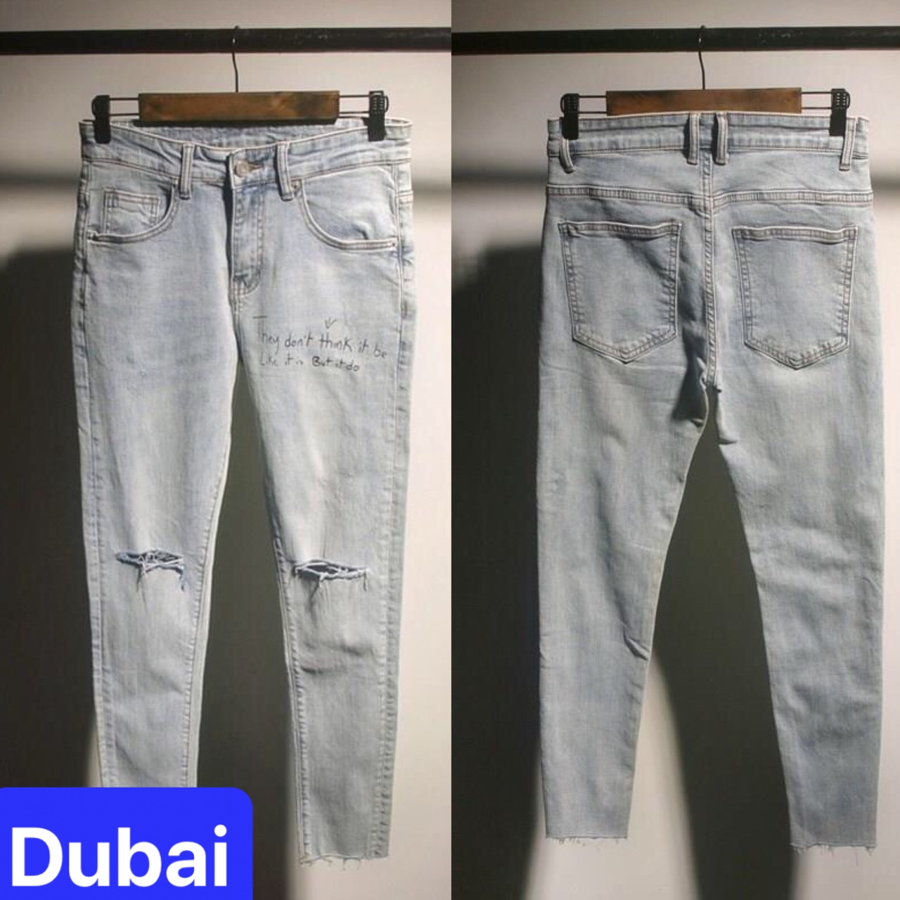 QUẦN BAGGY JEAN NAM CHẤT BÒ ỐNG HƠI RỘNG THÊU CHỮ XÌ TEEN HÈ HÀN QUỐC KIỂU MỚI 2024 DB-0911 - DUBAI FASHION