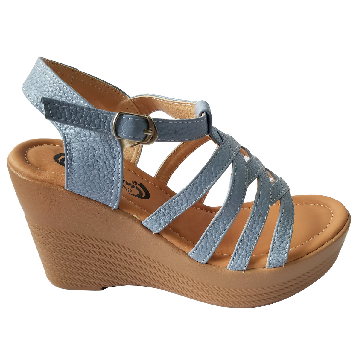 Giày Sandal Đế Xuồng Da Bò BIGBEN Cao 9 Phân DS5