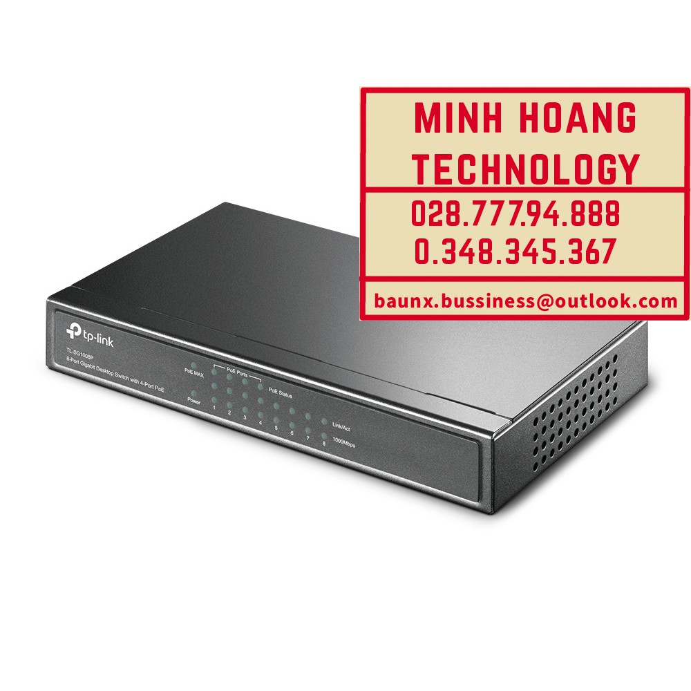 [HCM]Switch Desktop 8 cổng Gigabit với 4 cổng PoE TL-SG1008P