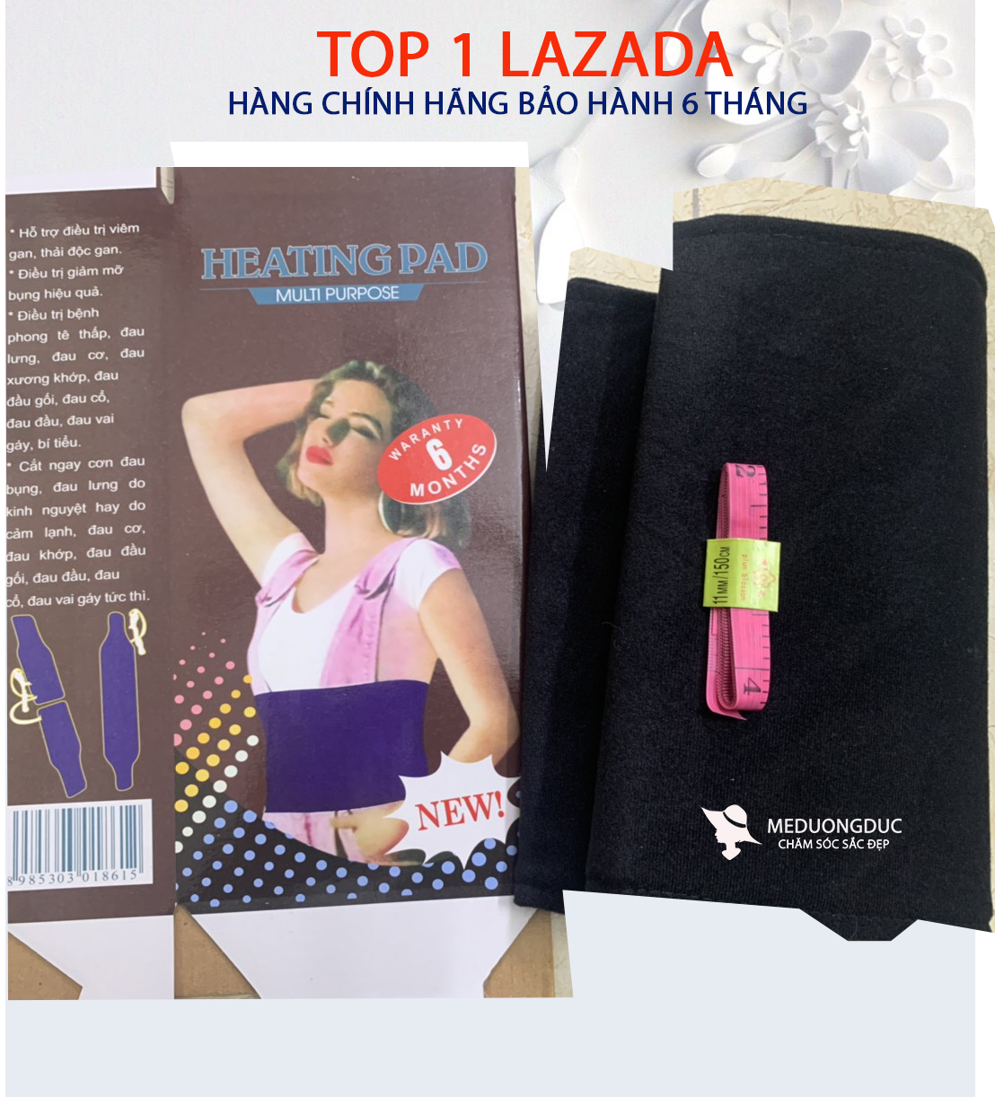 Đai quấn nóng tan mỡ heating pad + quà tặng tri ân