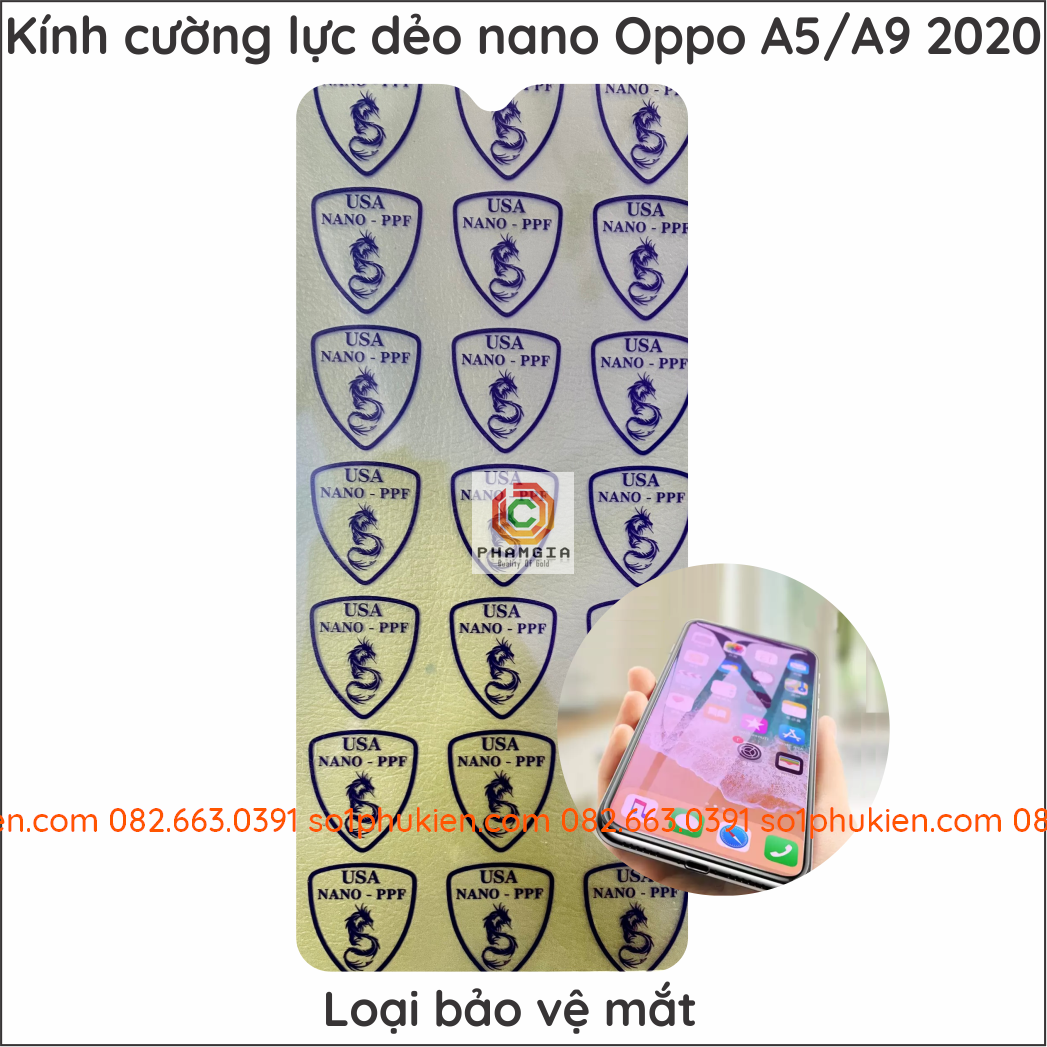 Dán cường lực Oppo A5 2020 / A9 2020 nano dẻo siêu bền siêu đẹp