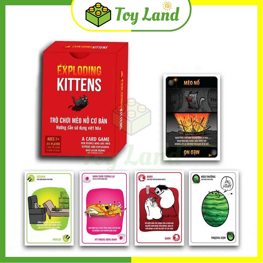 [Tiện Lợi] Bài Mèo Nổ Việt Hóa Exploding Kittens Board Game 56 Lá Chất Giấy Dày Chống Nước