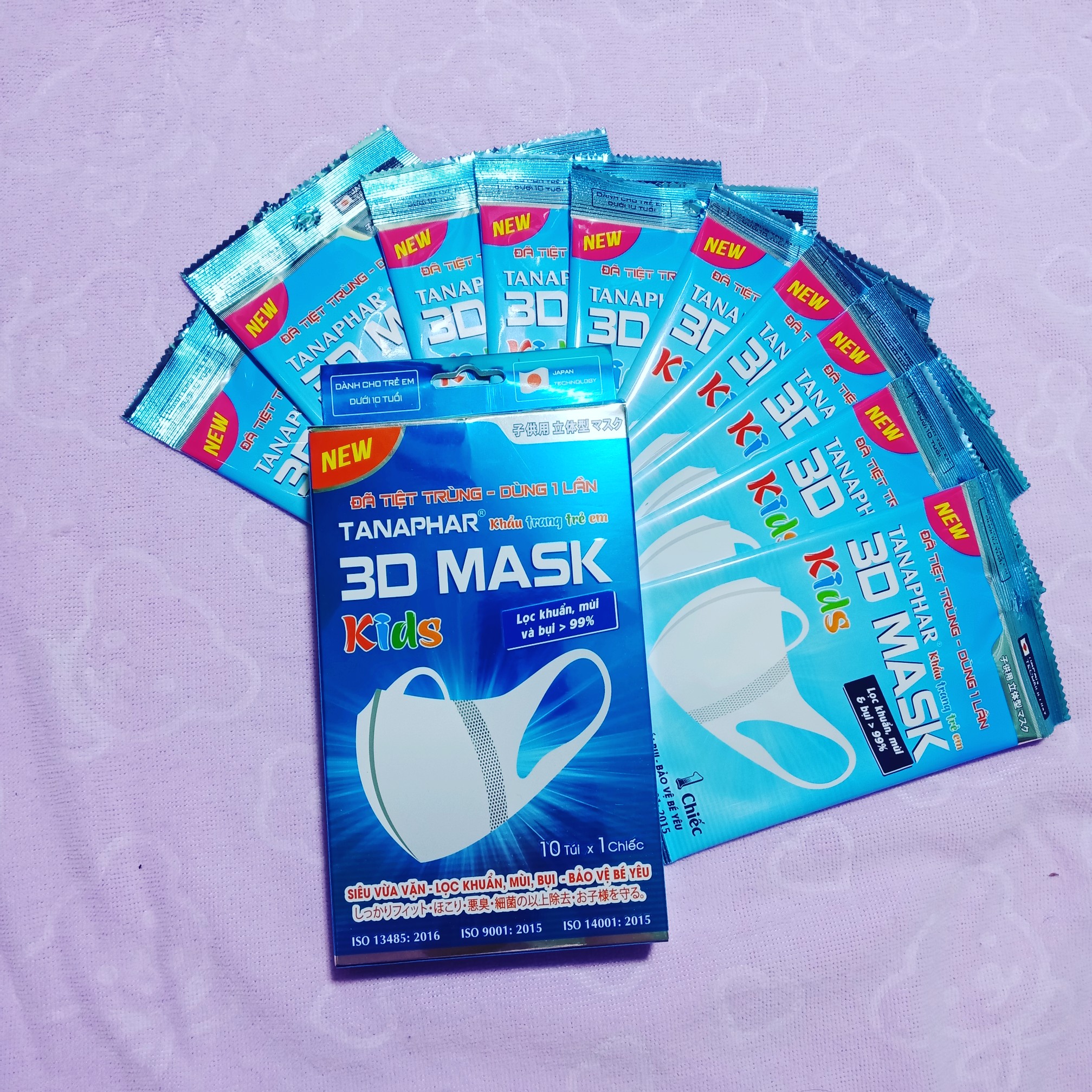 Khẩu trang 3D Mask Tanaphar trẻ em hộp 10 chiếc