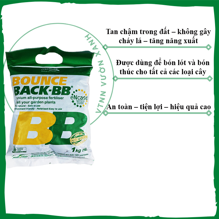 Túi 1kg Phân hữu cơ dạng viên đậm đặc Bounce Back