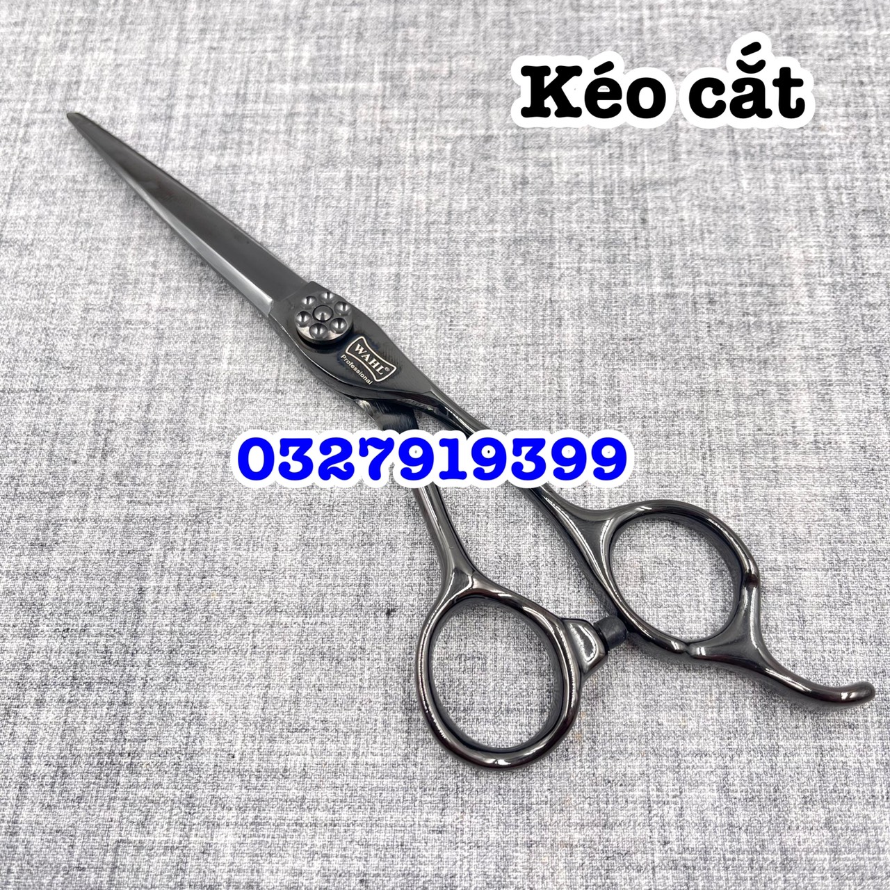 Wahl Japanese Hair Cutting Scissors 6.0 Inch S440C Steel Hardness 62Hrc High Quality Good Price Sharp Scissors (Black W Curved)