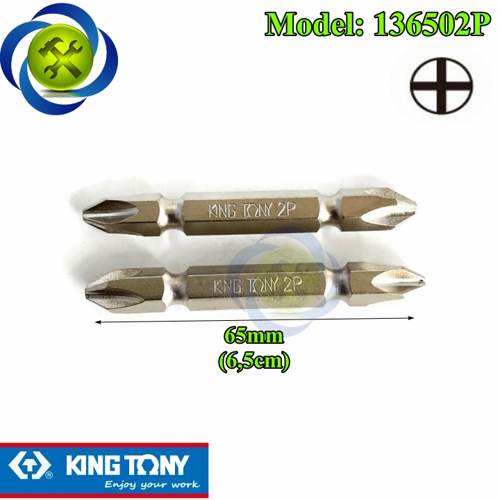 [HCM]Mũi vít hai đầu bake PH2 Kingtony 136502P dài 65mm (2 cây)