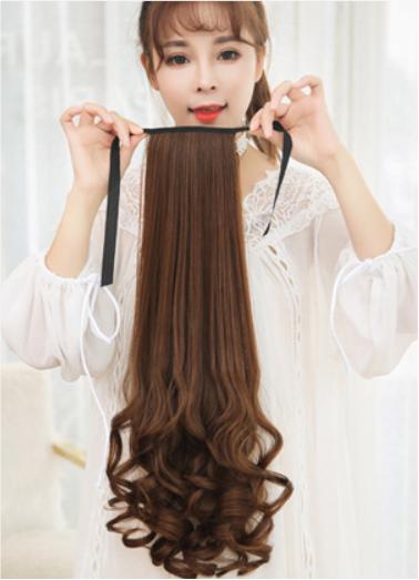 Tóc cột giả xoăn đuôi 58cm D15L, màu [nâu đỏ 2/33] tóc giả nữ
